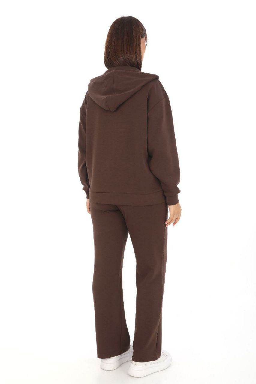 Brown Tracksuit Set-Hooded-2-Piece - SevendayShopping