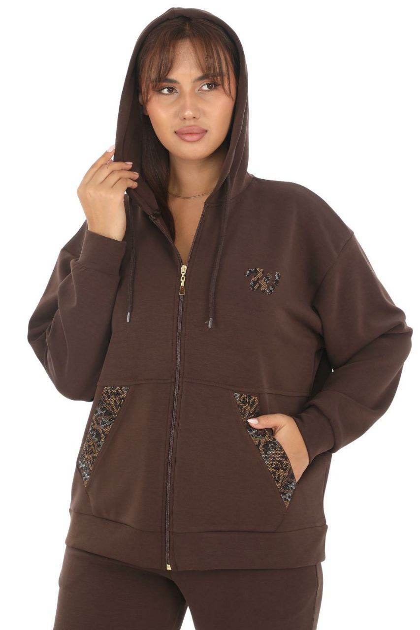 Brown Tracksuit Set-Hooded-2-Piece - SevendayShopping