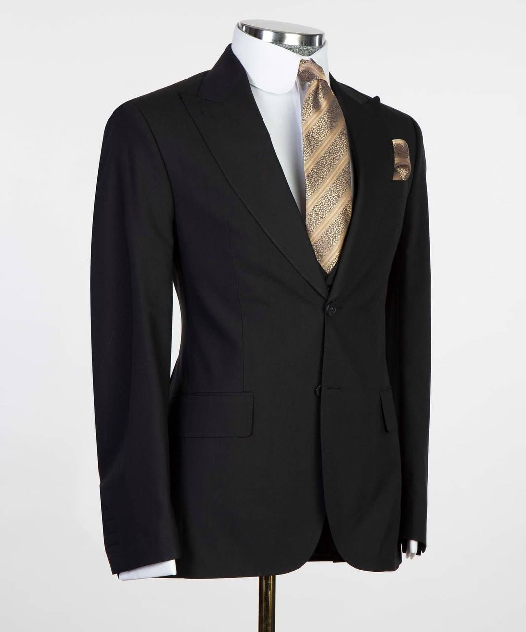 Men's 3 Piece Classic Black Suit