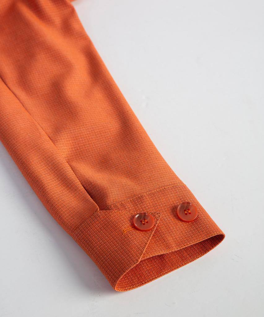 Men's 2 Piece Suit, Orange, Belted Design, Costume, Blazer with Pockets