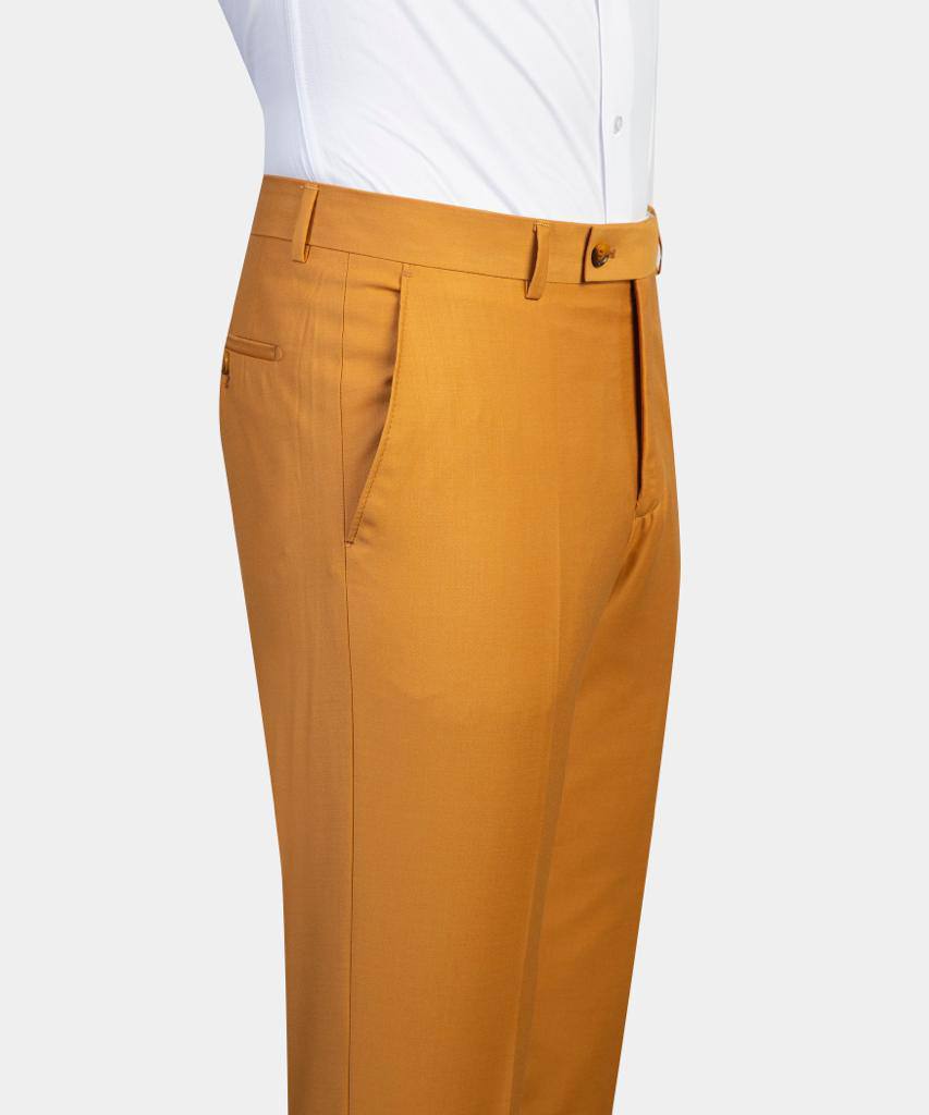 Men's 2 Piece Suit, Yellow, Belted Design, Costume, Blazer with Pockets