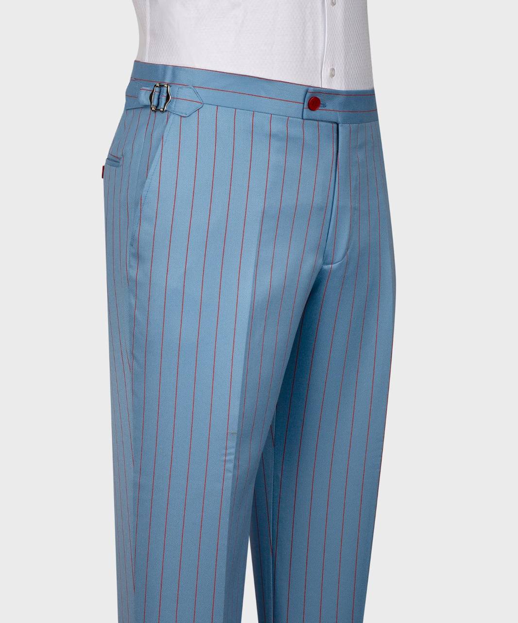 Men's Suit Set, %100 Wool, Striped, Blue