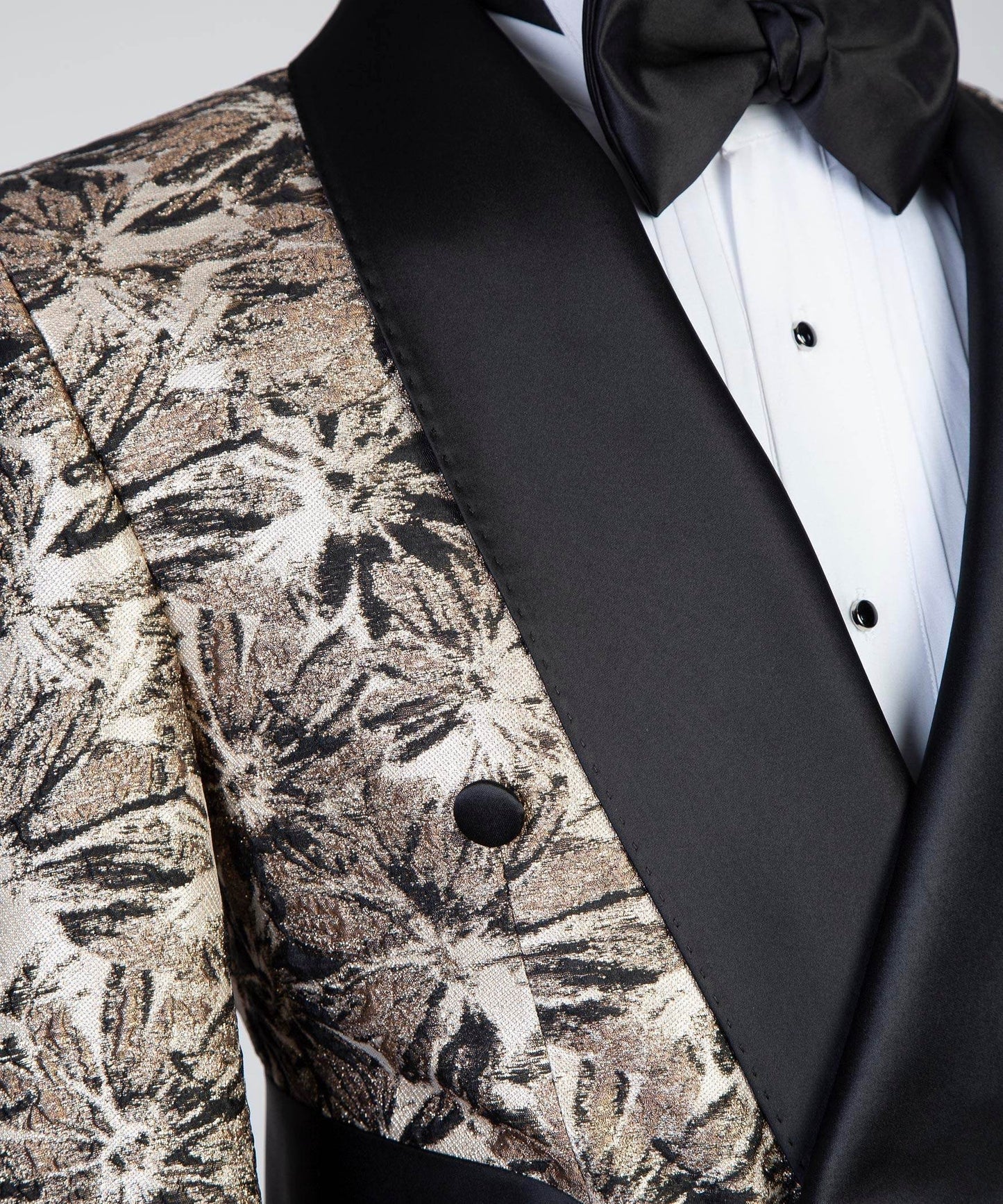 Belted Tuxedo 3 Piece Black and Gold - SevendayShopping