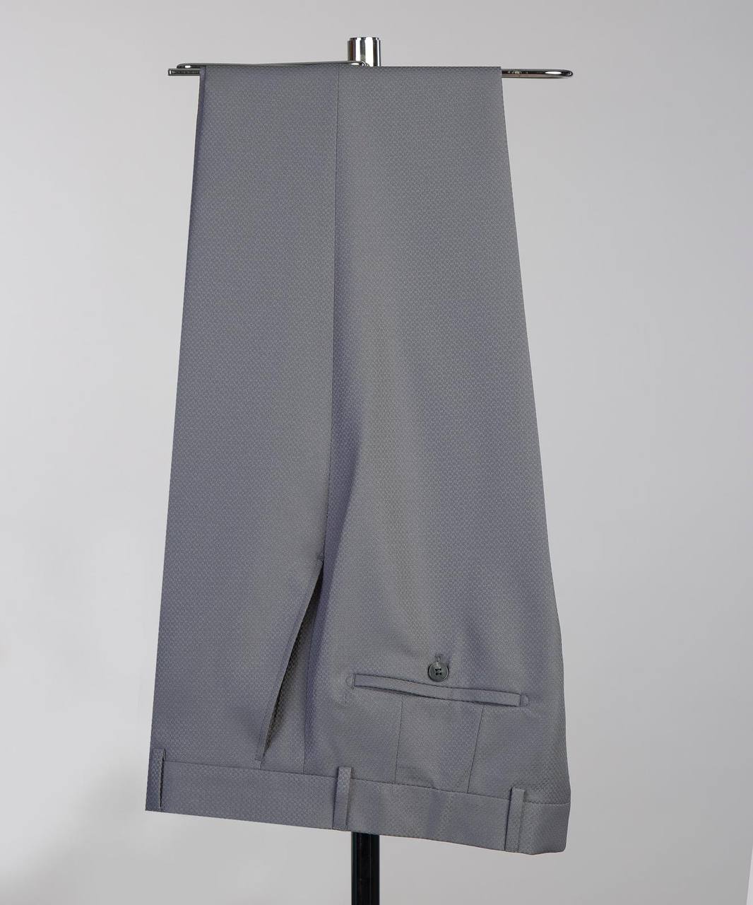 Men's Grey Tuxedo-Asymmetrical Satin Lapel