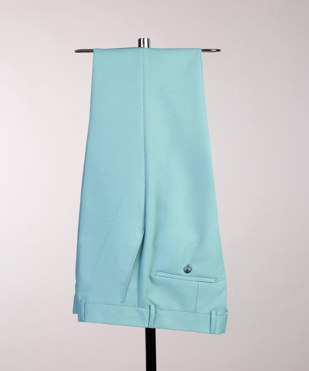 Men's Turquoise Tuxedo-Asymmetrical Satin Lapel