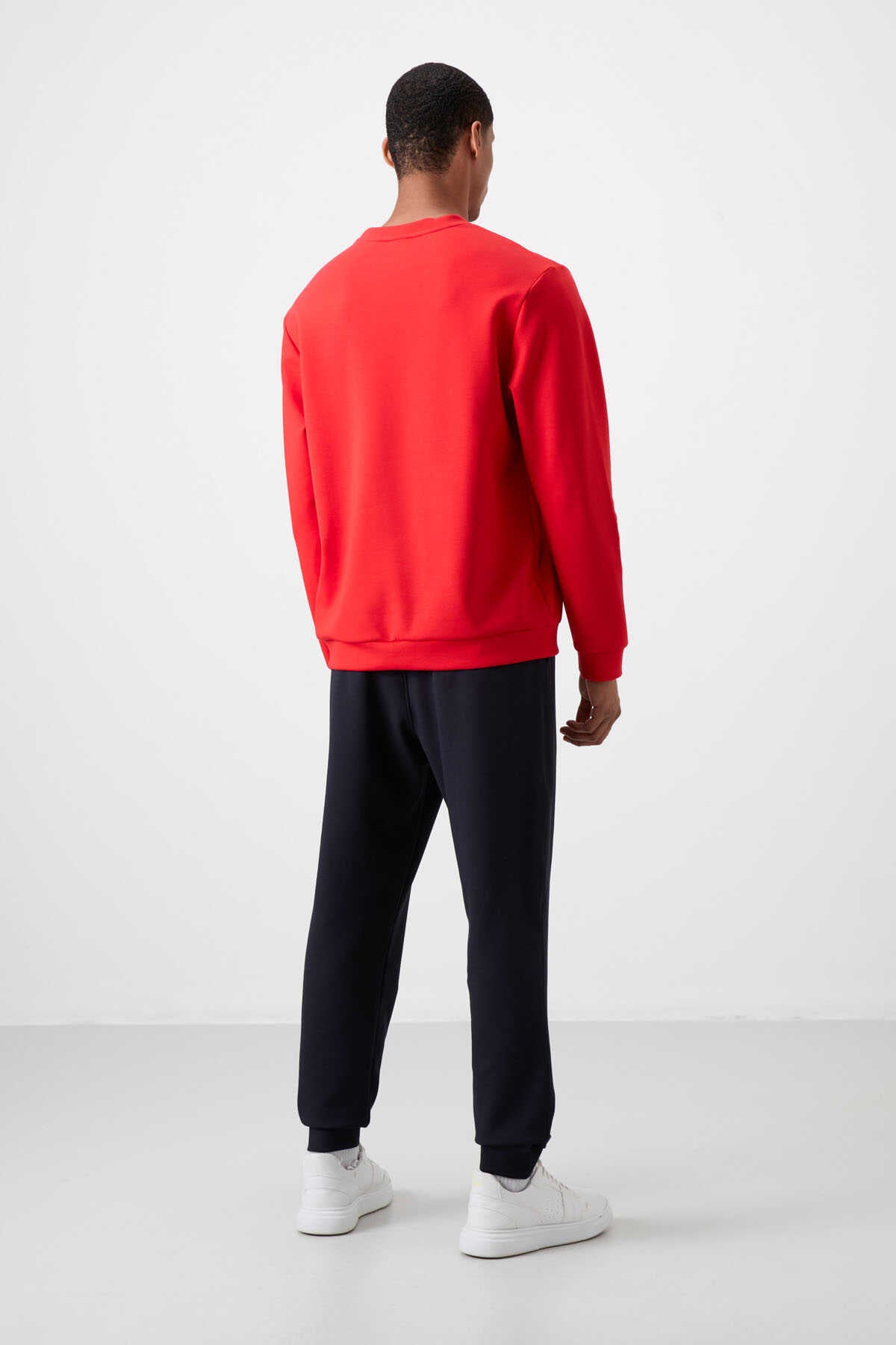 Men's Red-Navy Soft Fit Tracksuit Set