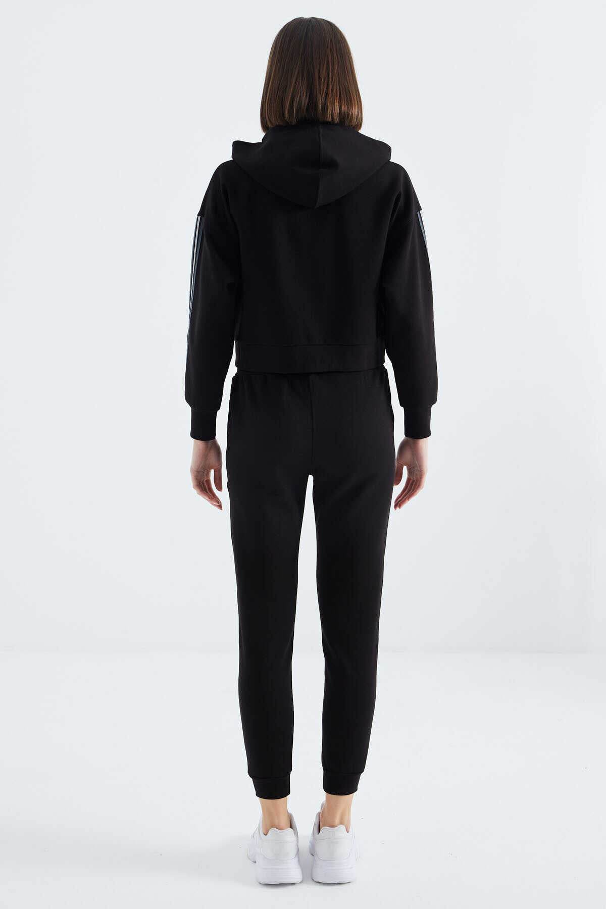 Women's Black Zip-Up Tracksuit Set - SevendayShopping