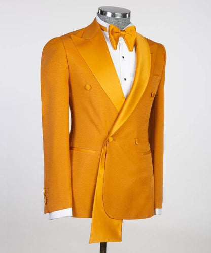 Shawl Design Satin Lapel Orange Tuxedo