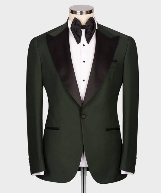 Men's 3 Piece Green/BlackTuxedo Suit