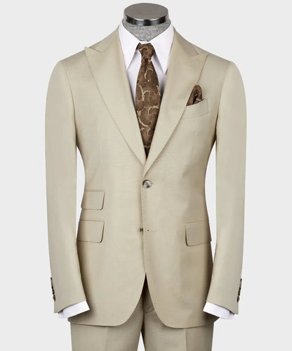 Men's 3 Piece Classic Beige Suit