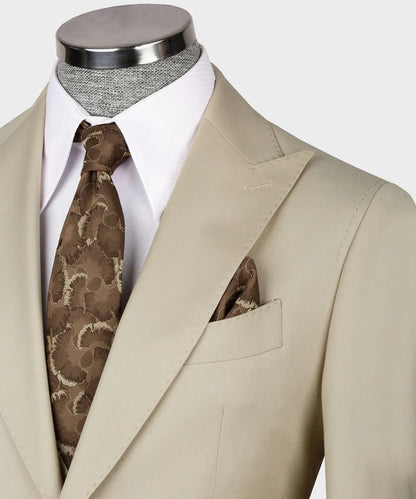 Men's 3 Piece Classic Beige Suit