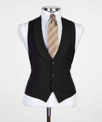 Men's 3 Piece Classic Black Suit