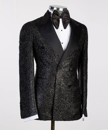 Two Piece Shiny Black Tuxedo