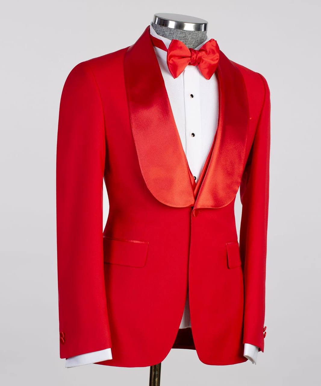 Men's 3 Piece Red Tuxedo Suit