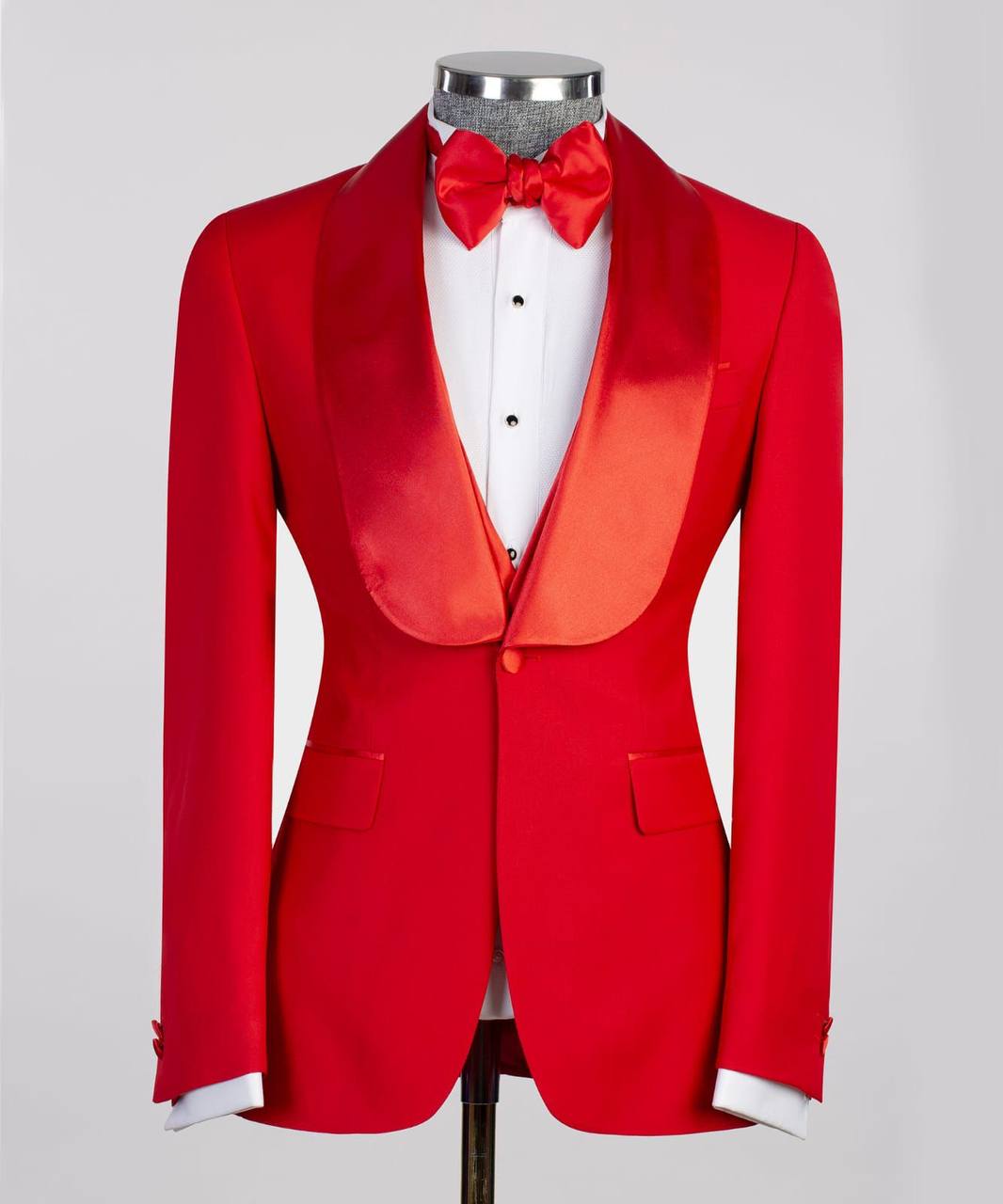 Men's 3 Piece Red Tuxedo Suit