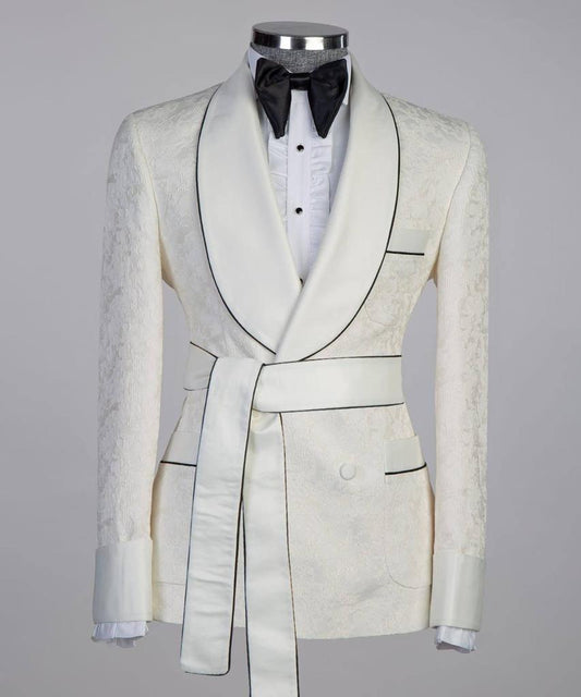 Men's 3 Piece Double Breasted Beige Tuxedo