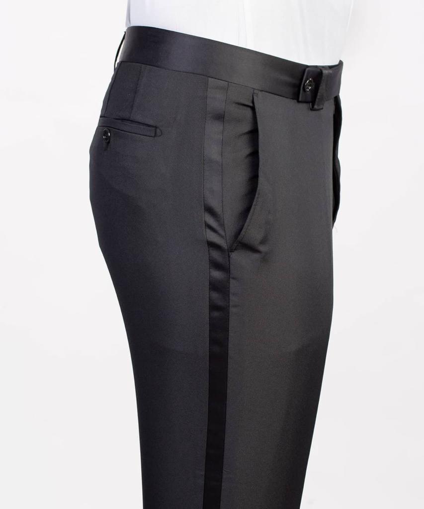 Men's 3 Piece Double Breasted Black and Shiny Gold Tuxedo