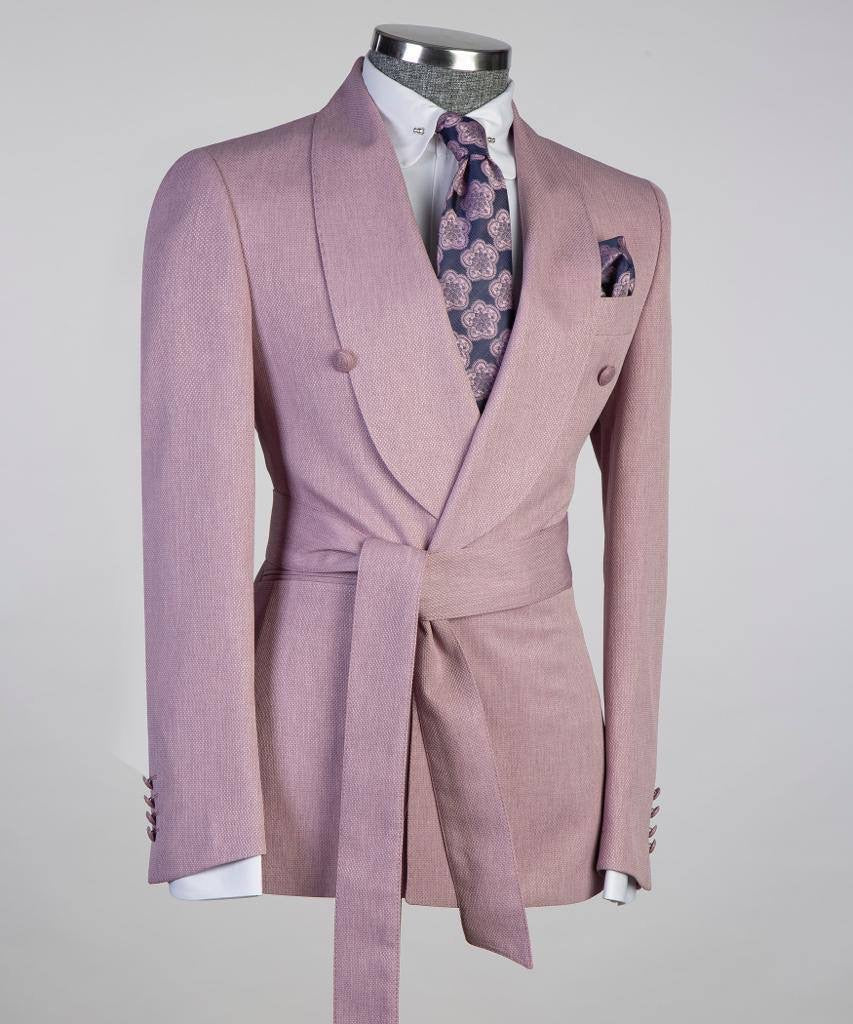 Men's 2 Piece Suit, Pink, Belted Design, Costume