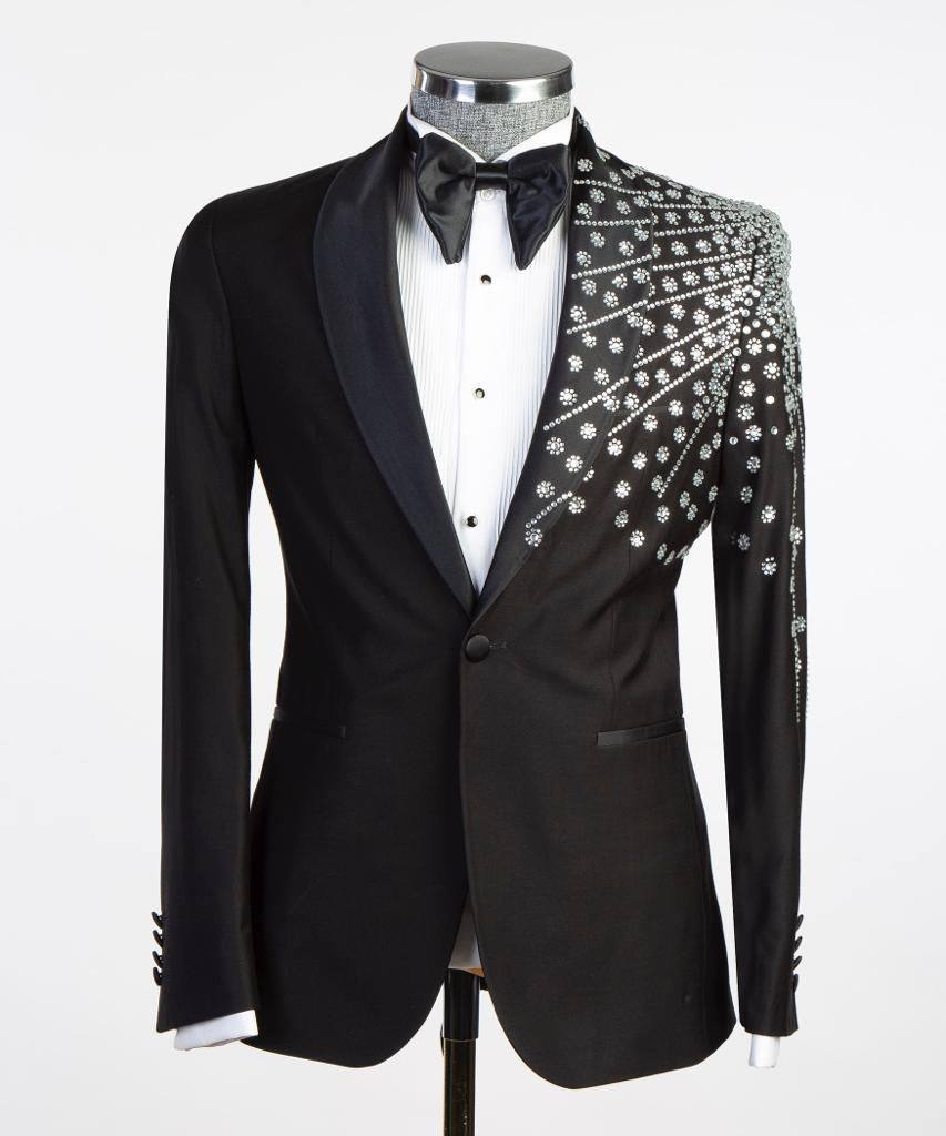 Men's Tuxedo,Two Piece Black Shoulder Pattern