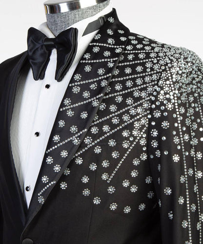 Men's Tuxedo,Two Piece Black Shoulder Pattern