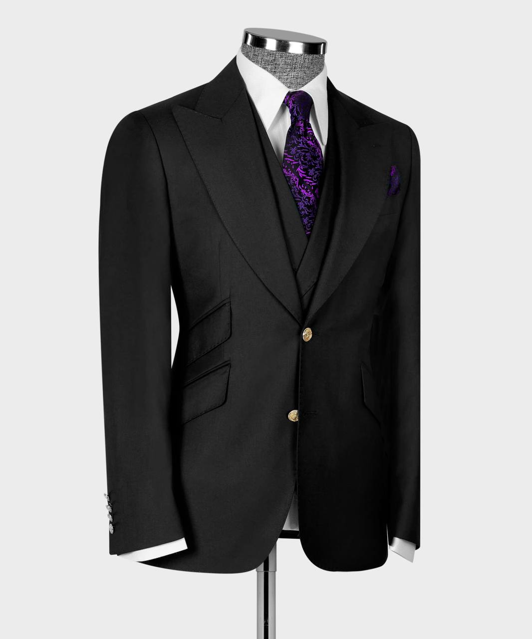 Men's Suit Set, %100 Wool, Black