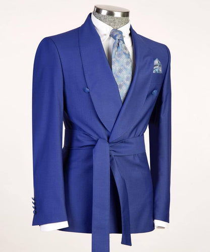 Men's 2 Piece Suit, Blue, Belted Design, Costume