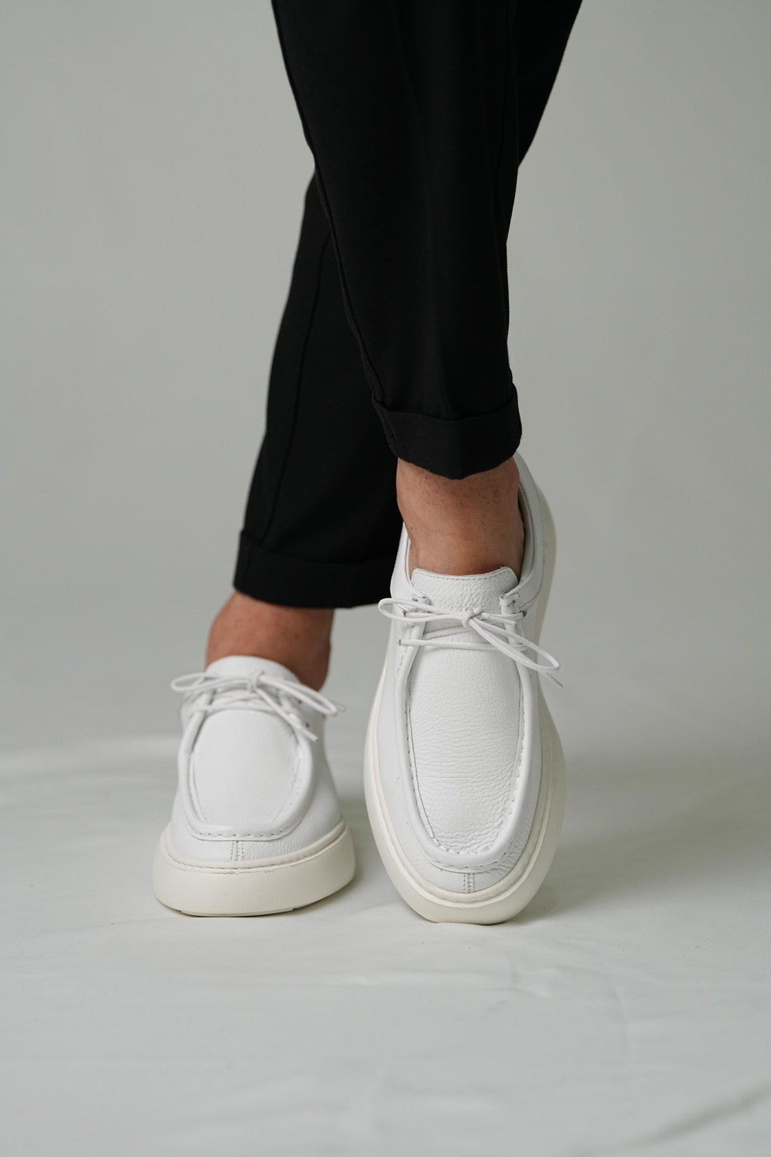white mens shoes-leather
