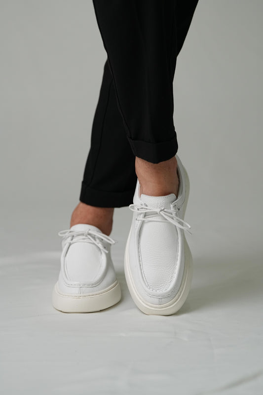 white mens shoes-leather