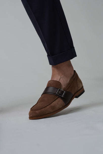 Genuine Leather Men’s Brown Suede Loafer-Chester