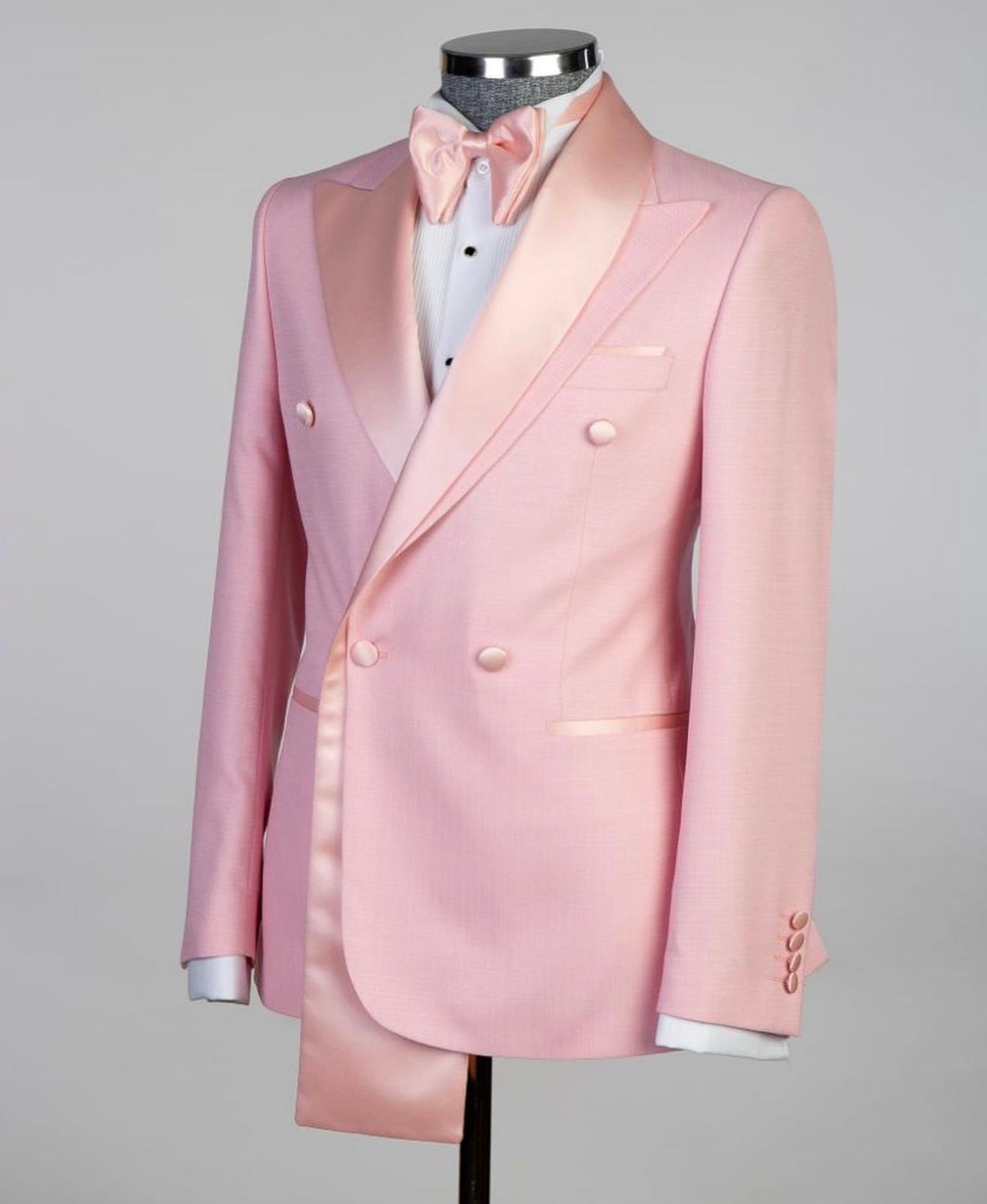 Shawl Design Satin Lapel Pink Tuxedo