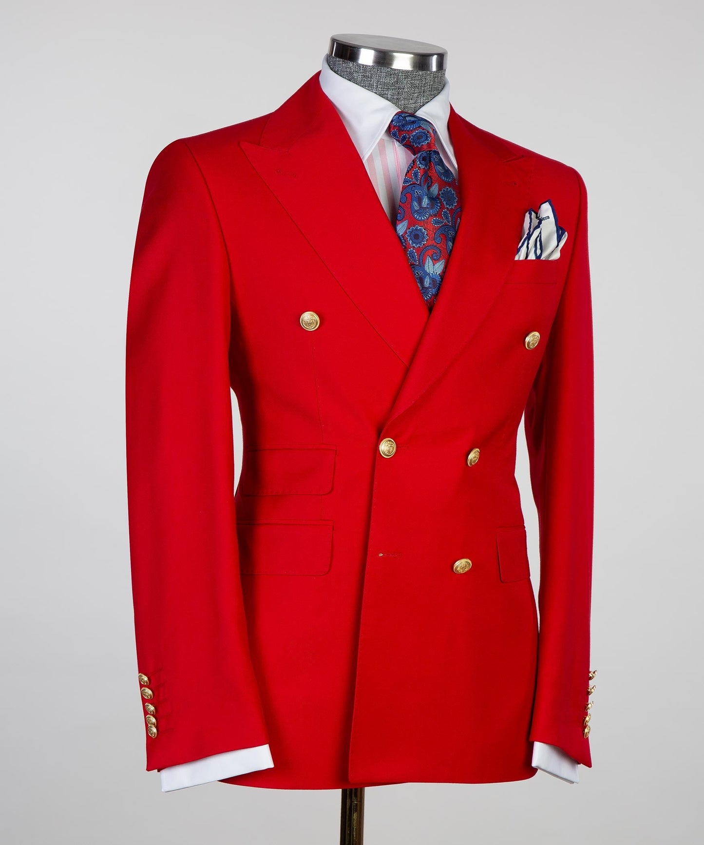 Men's 2 Piece Double Breasted Red Suit