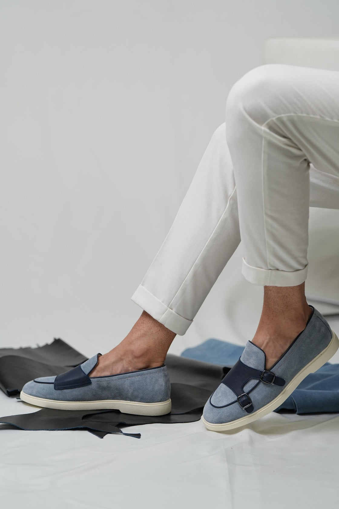 blue mens leather loafer shoes from turkey