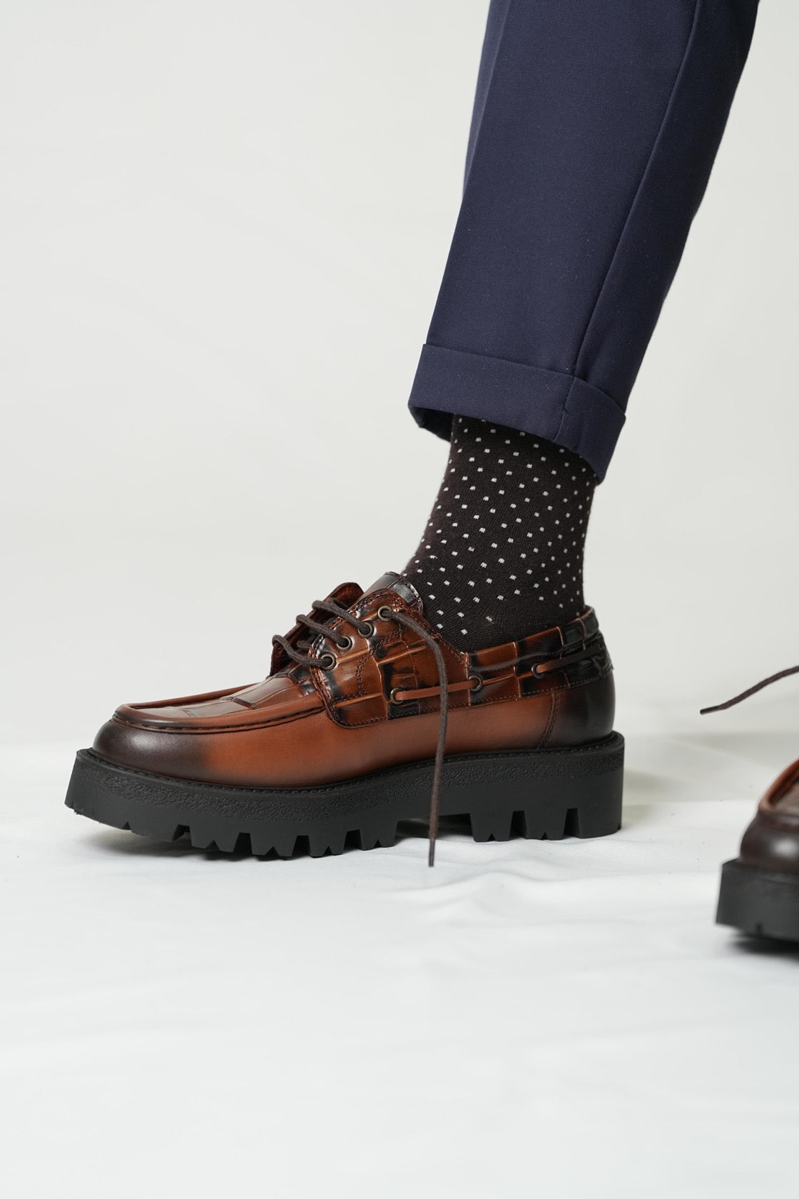 Men’s, Chroc- Embossed Brown Shoes