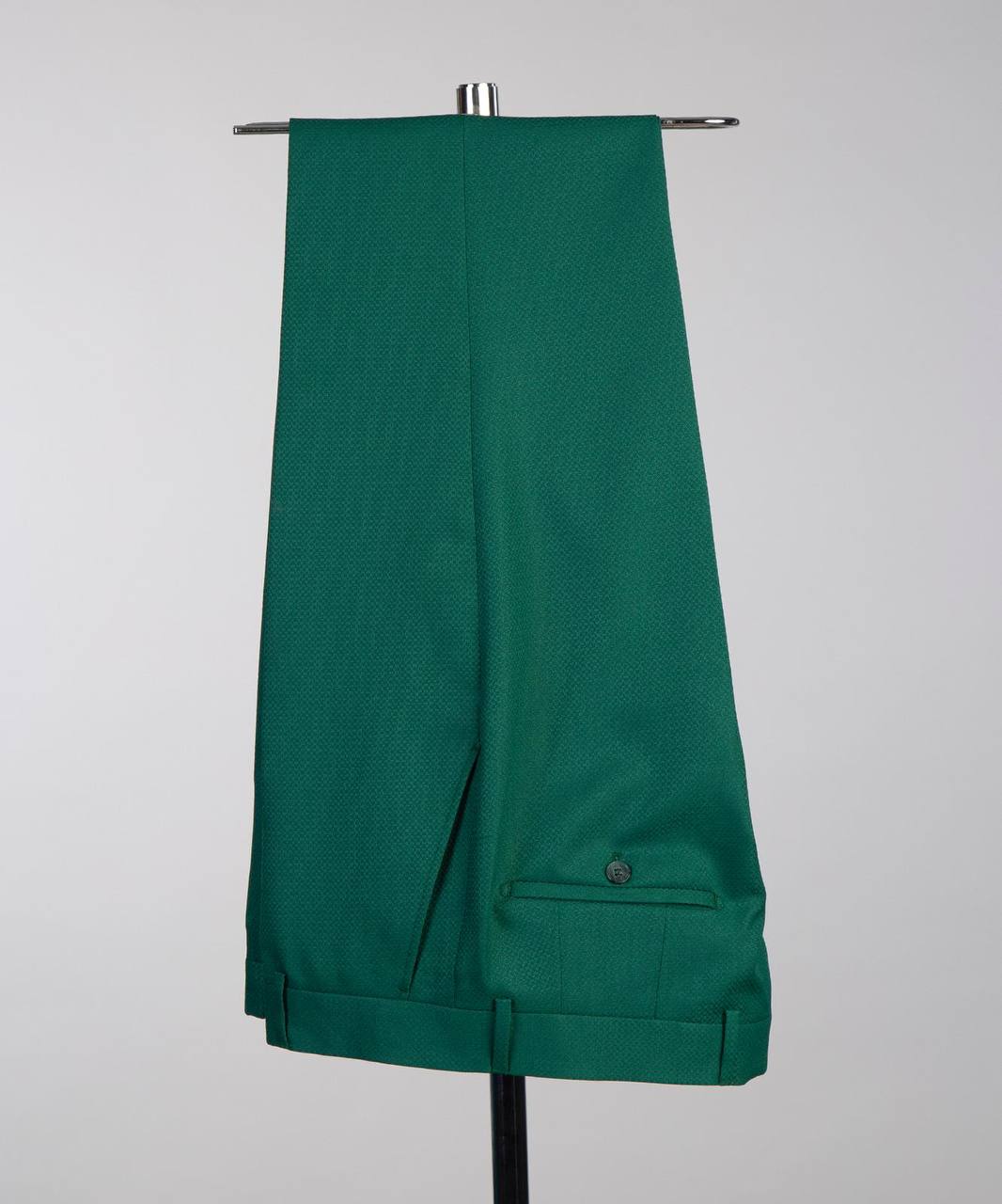 Men's Green Tuxedo-Asymmetrical Satin Lapel