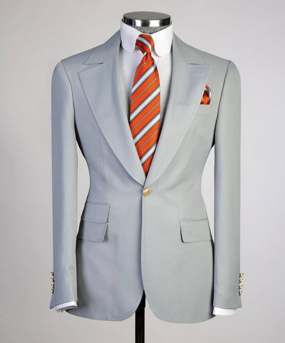 Men's Classic Suit -3 Piece Set -Grey