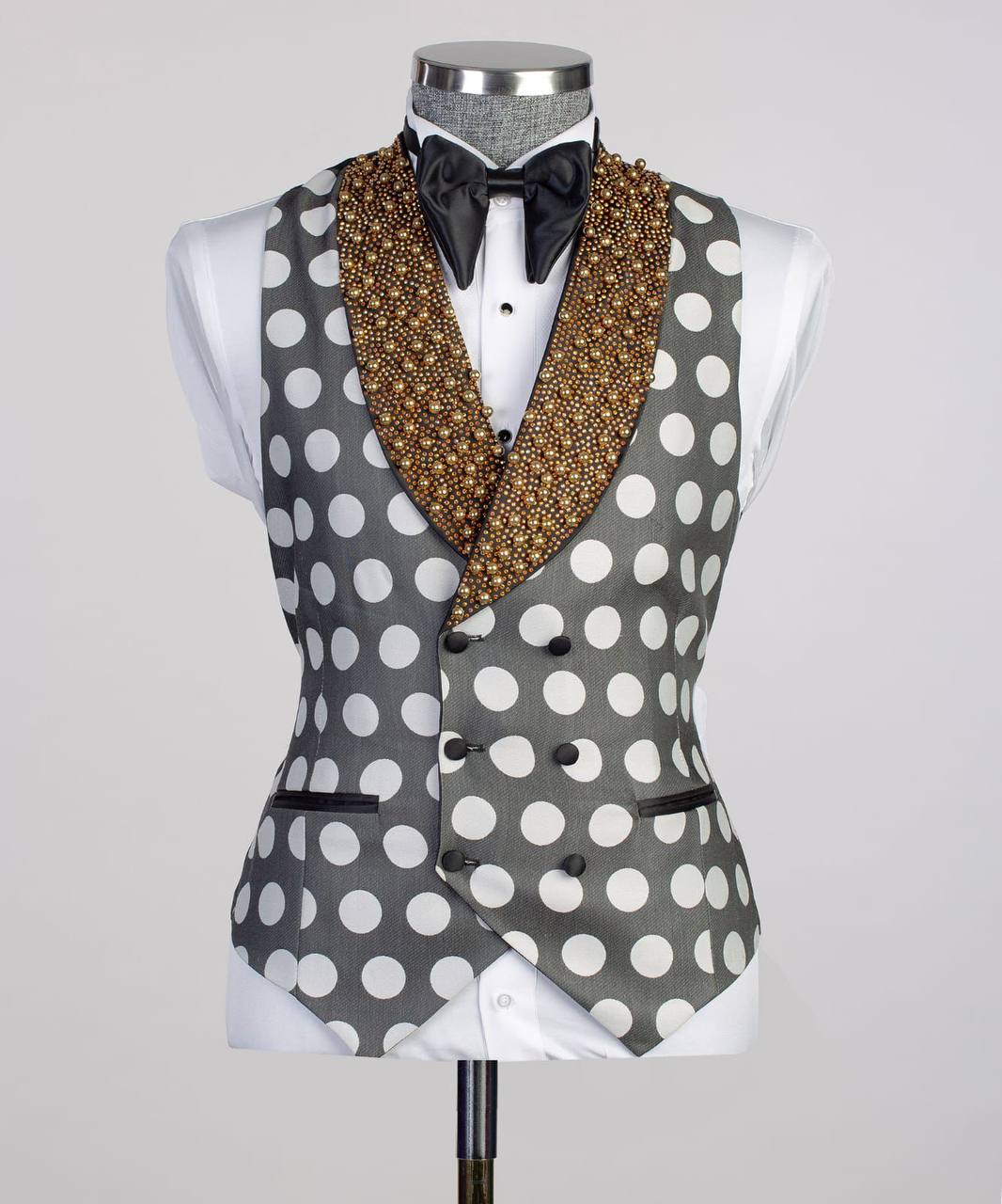 Men's 3 Piece Tuxedo Stone Detailed Collar