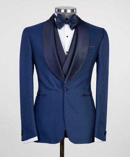Men's 3 Piece Royal Blue Tuxedo Suit