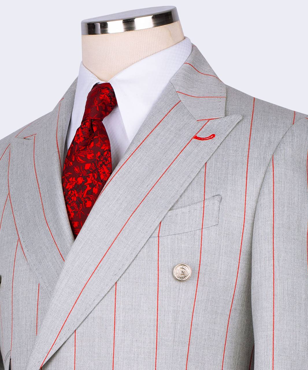 Men's Suit -2 Piece Double Breasted Stripy