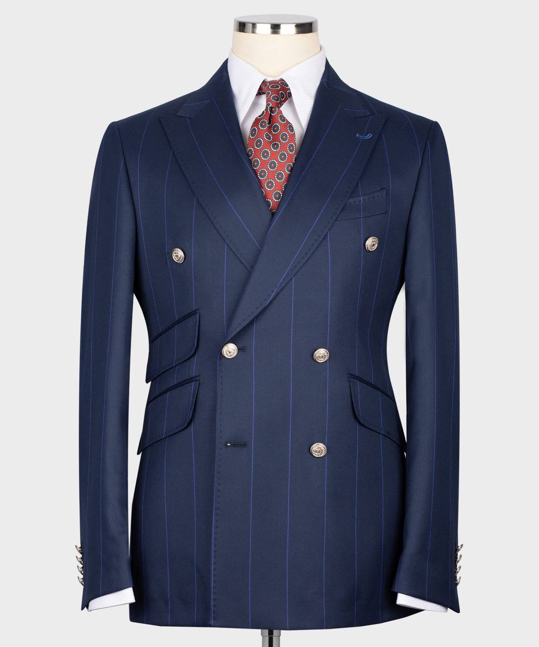 Men's Suit -2 Piece Double Breasted Stripy