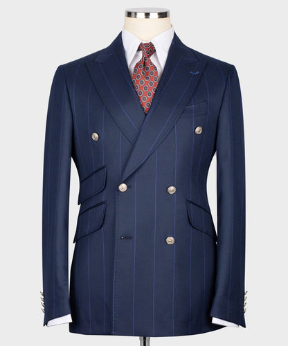 Men's Suit -2 Piece Double Breasted Stripy
