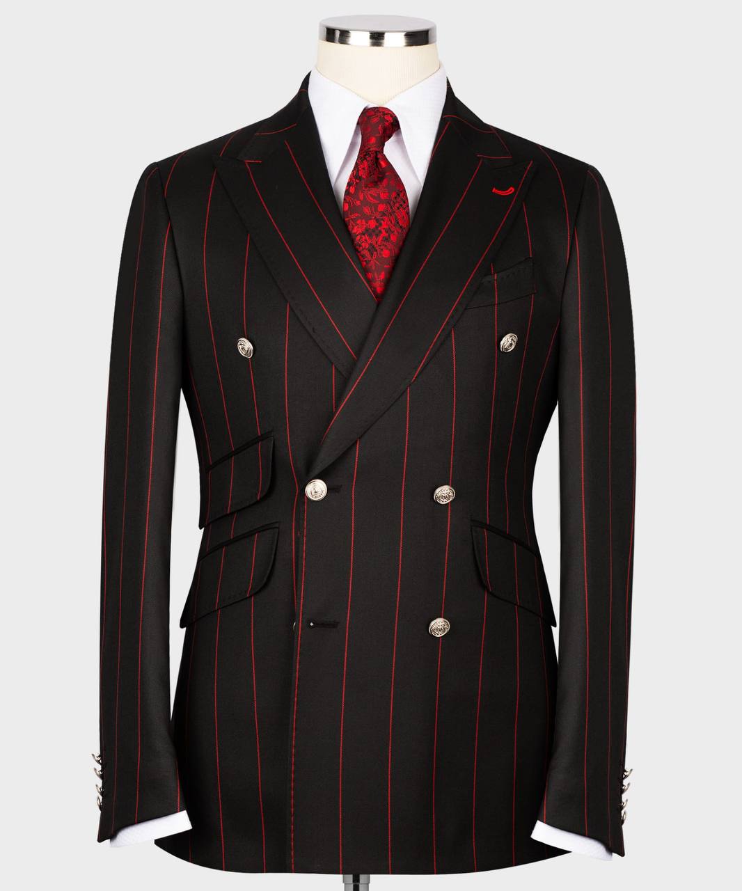 Men's Suit -2 Piece Double Breasted Stripy