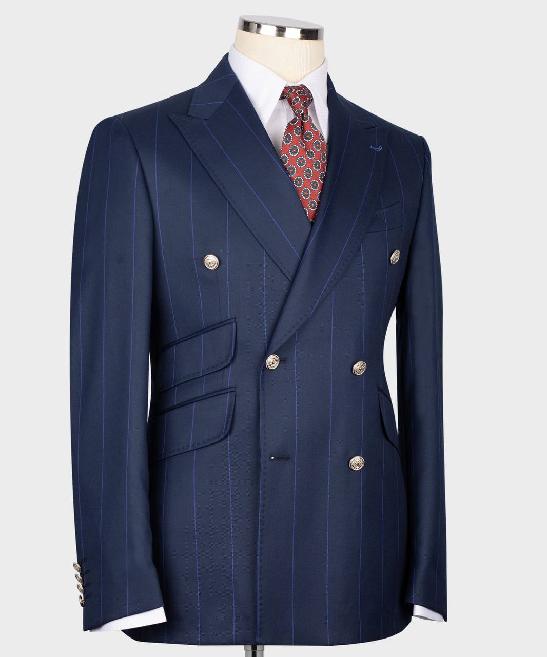 Men's Suit -2 Piece Double Breasted Stripy