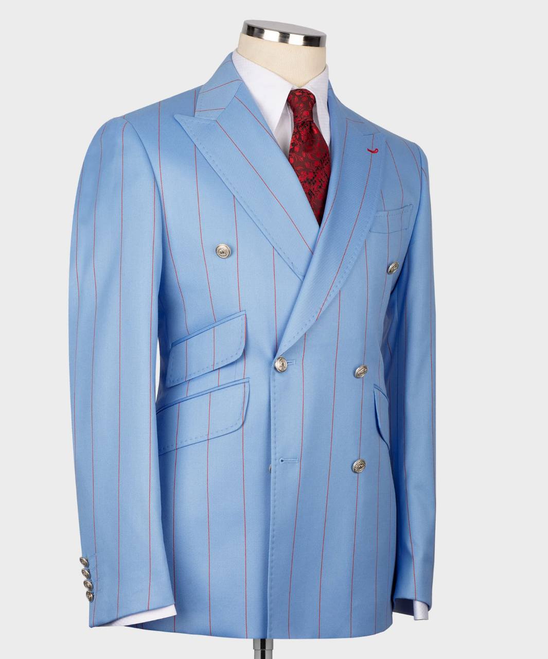 Men's Suit -2 Piece Double Breasted Stripy