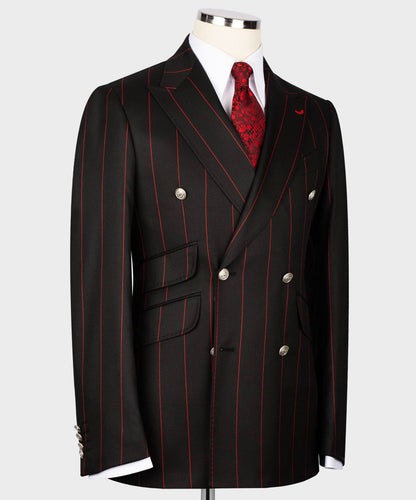 Men's Suit -2 Piece Double Breasted Stripy