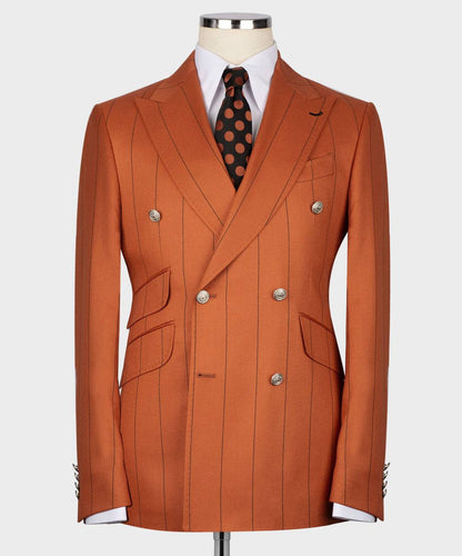Men's Suit -2 Piece Double Breasted Stripy