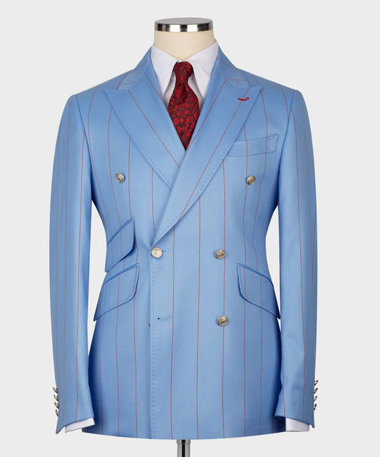 Men's Suit -2 Piece Double Breasted Stripy