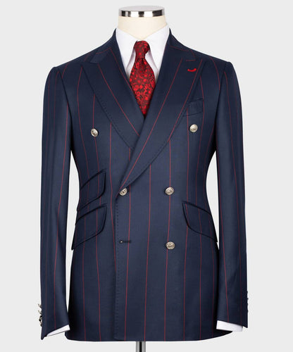 Men's Suit -2 Piece Double Breasted Stripy