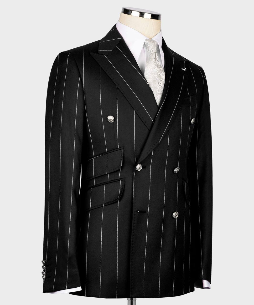 Men's Suit -2 Piece Double Breasted Stripy