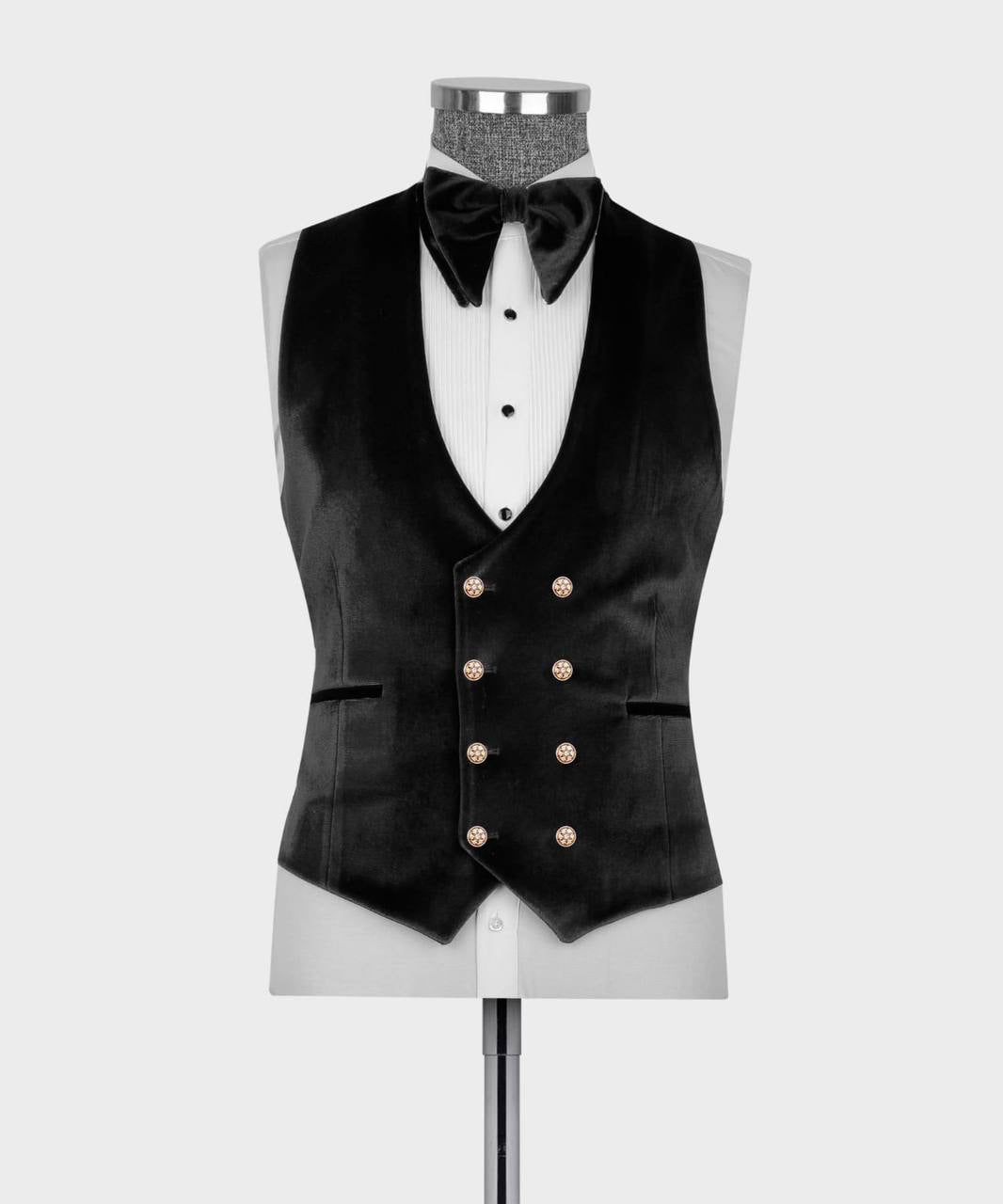 Men's 3 Piece Velvet Collar Navy Tuxedo