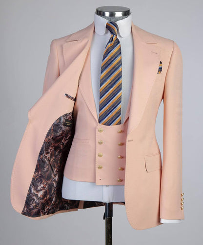 Men's Classic Suit -3 Piece Set -Pink